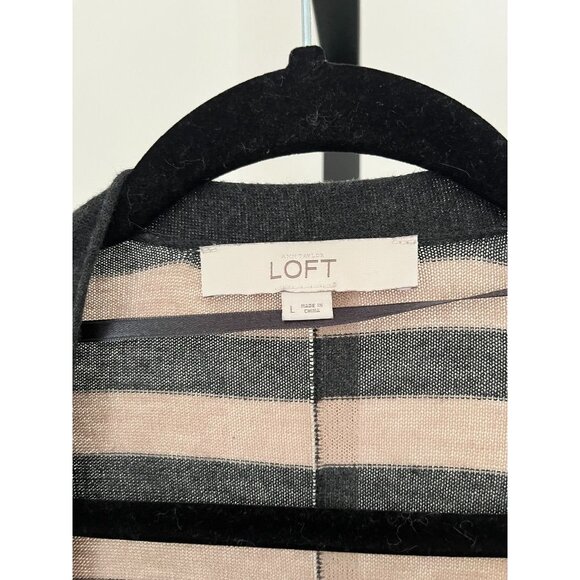 LOFT Black and Tan Striped Cardigan - Picture 4 of 6
